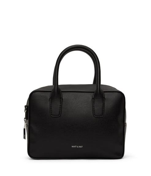 ARLIE Small Vegan Satchel - Loom | Color: Black - variant::blacks