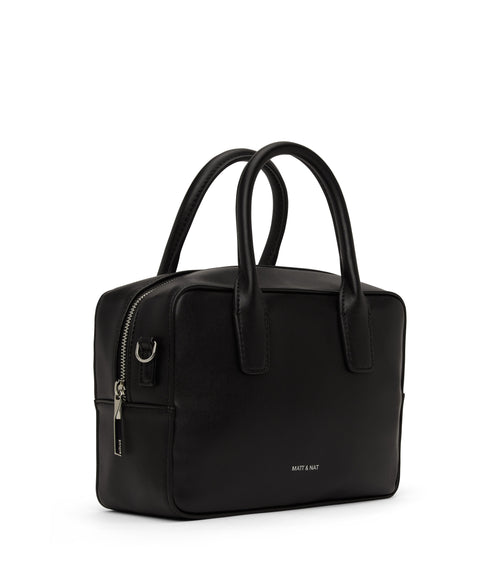 ARLIE Small Vegan Satchel - Loom | Color: Black - variant::blacks