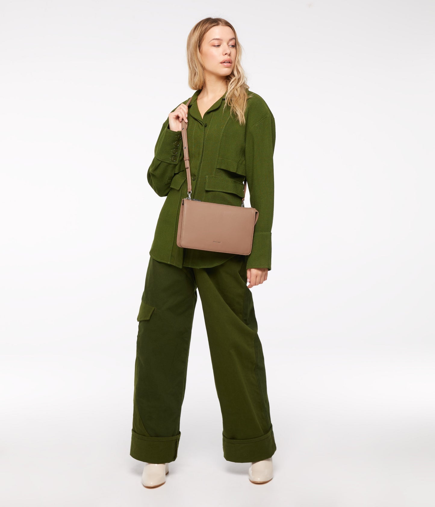 TORI Vegan Crossbody Bag - Loom | Color: Tan - variant::cafe