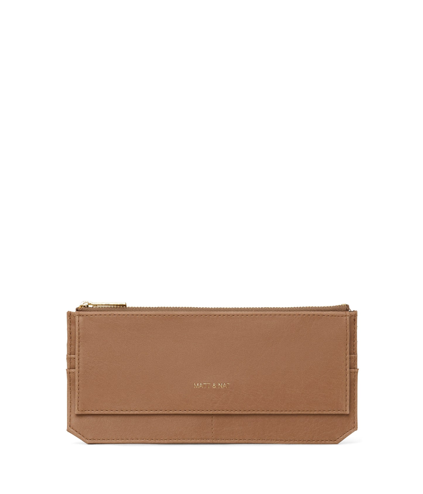 PERLA Vegan Flat Wallet - Vintage | Color: Tan - variant::soy