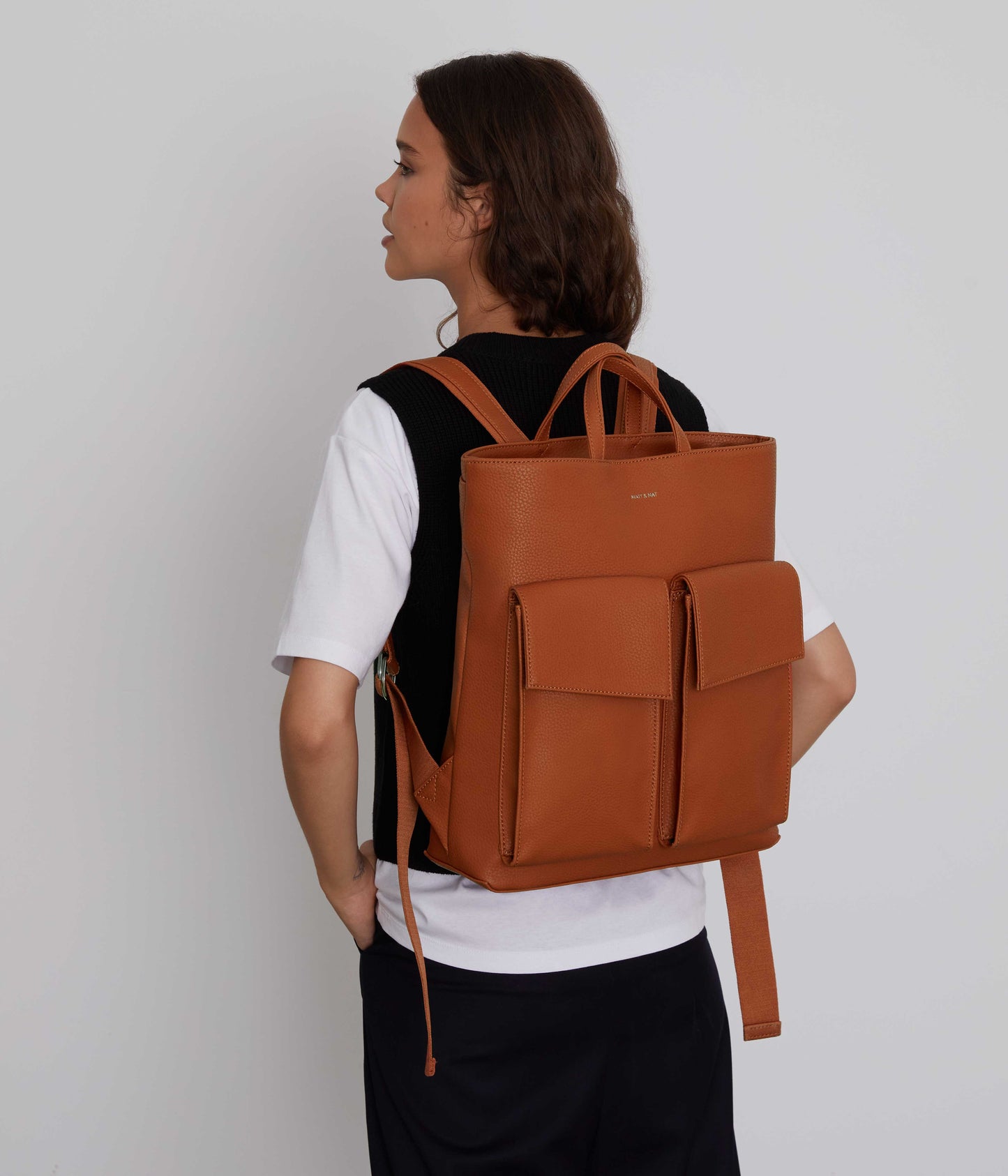 MYRON Vegan Backpack - Purity | Color: Orange - variant::prairie