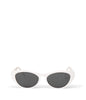 AMARA-2 Cat-Eye Recycled Sunglasses | Color: White - variant::white