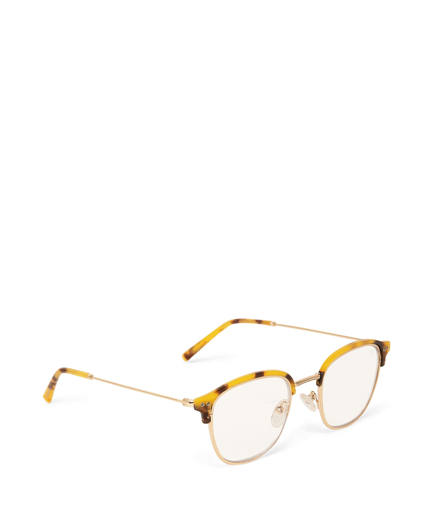 KANNA-3 Recycled Clubmaster Reading Glasses | Color: Yellow - variant::gold