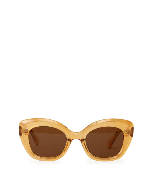 RAKEL-2 Recycled Cat-Eye Sunglasses | Color: Yellow, Brown - variant::mustard