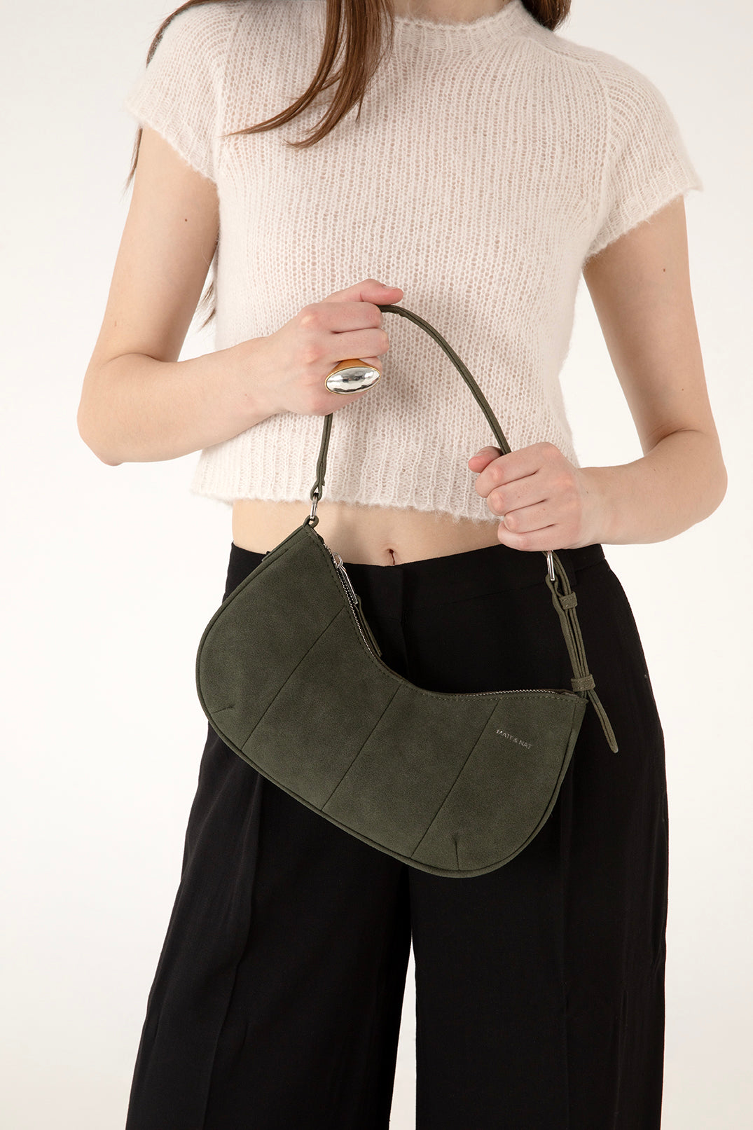 MARI Vegan Shoulder Bag – Solstice | Color: Latte - variant::latte