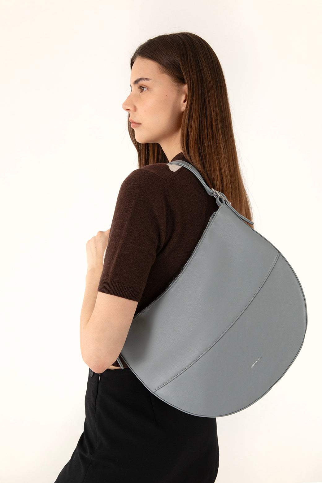 ESTHER Vegan Hobo Bag - Forum | Color: Dolphin - variant::dolphin