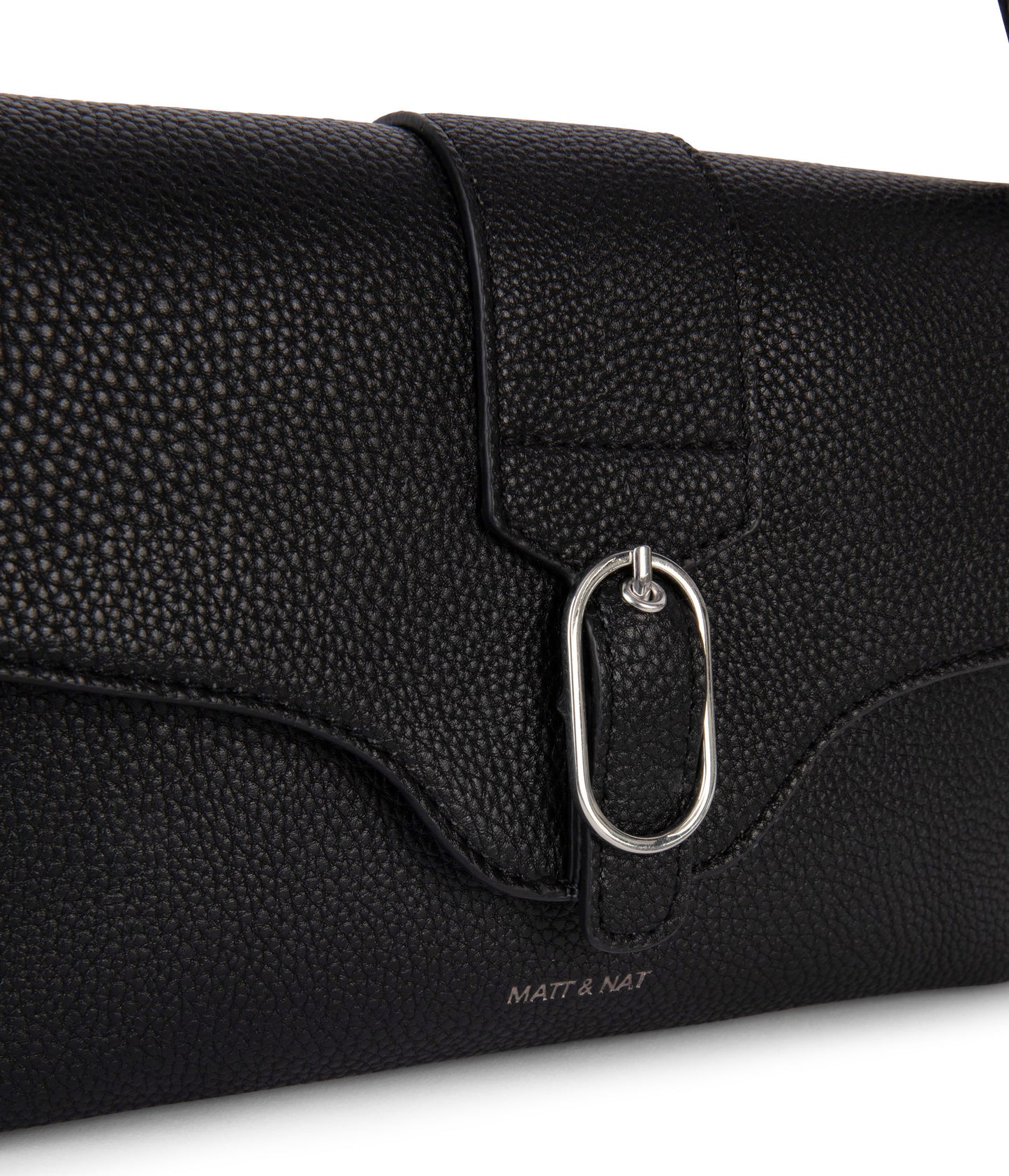 ISABELLE Vegan Shoulder Bag – Grain | Color: Black - variant::black