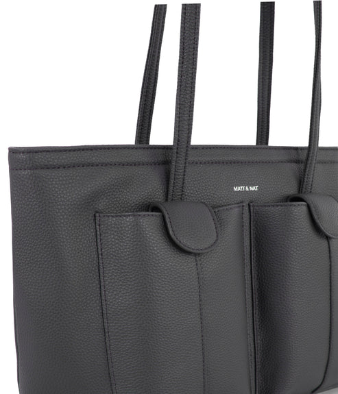 JOS Vegan Tote Bag - Grain | Color: Coal - variant::coal