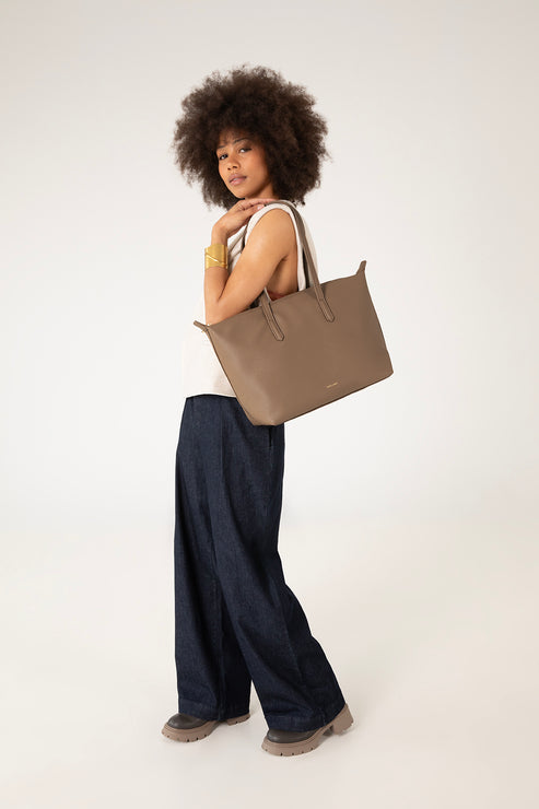 ABBI Vegan Tote Bag - Grain | Color: Quartz - variant::quartz