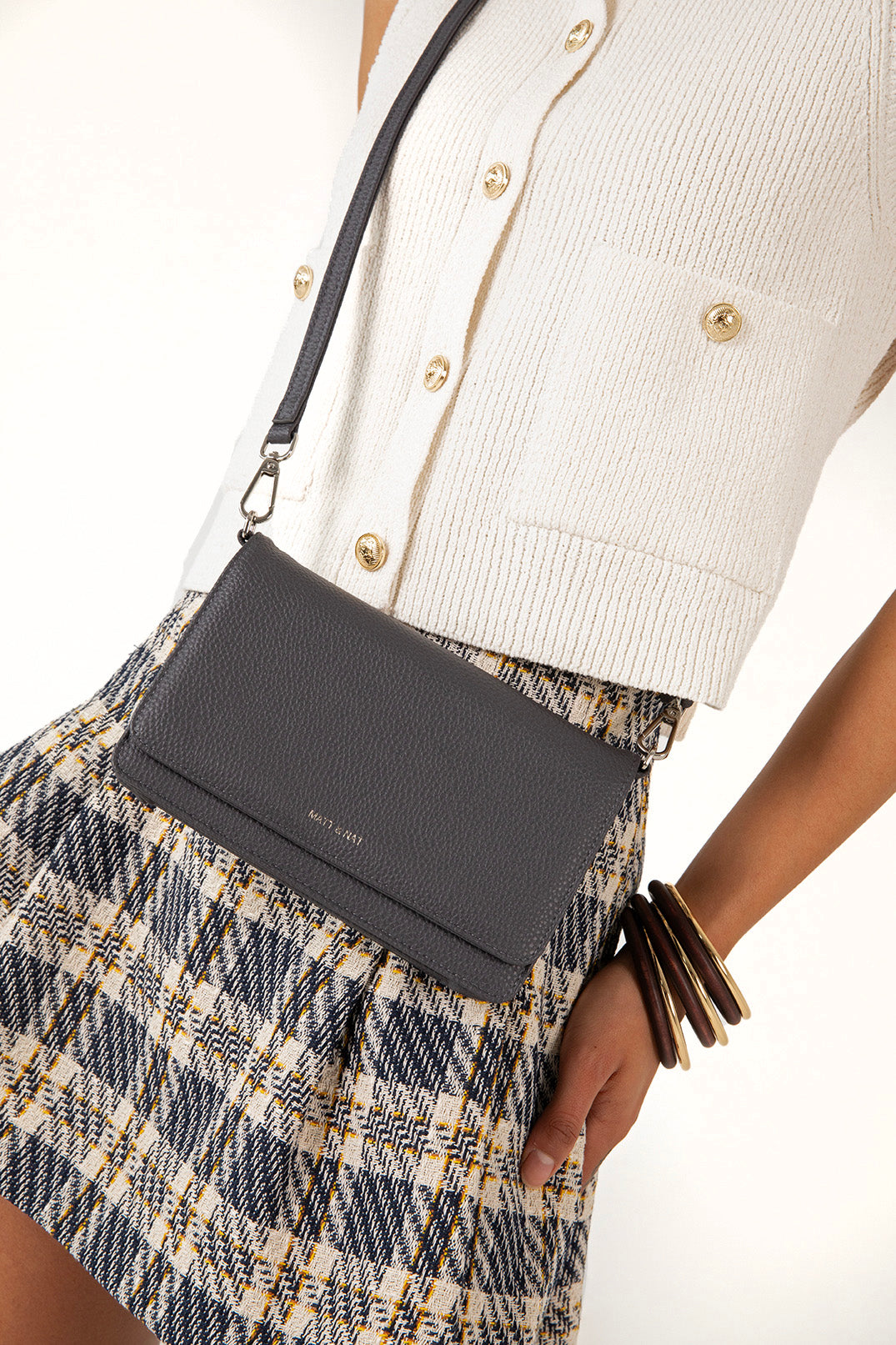 BEE Vegan Crossbody Bag - Grain | Color: Toffee- variant::toffee