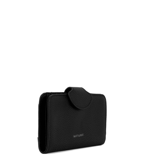 FLOATSM Small Vegan Wallet - Grain | Color: Black - variant::black