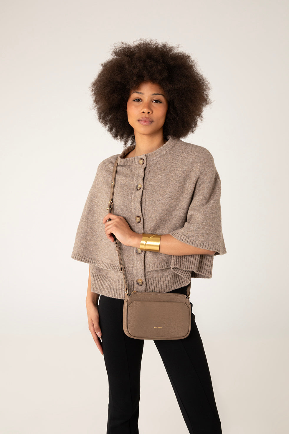 IVY Vegan Crossbody Bag - Grain | Color: Coal - variant::coal