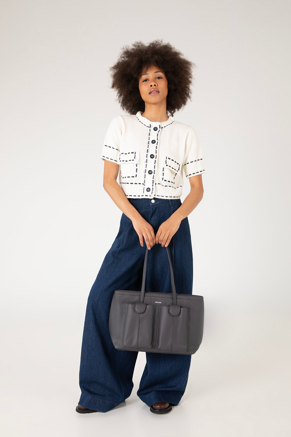 JOS Vegan Tote Bag - Grain | Color: Coal - variant::coal