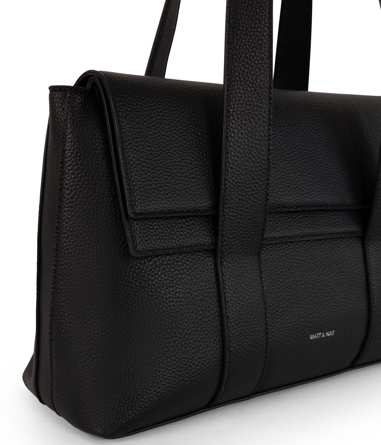 MOLLY Vegan Tote Bag – Grain | Color: Black - variant::black