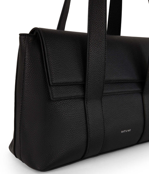 MOLLY Vegan Tote Bag – Grain | Color: Black - variant::black