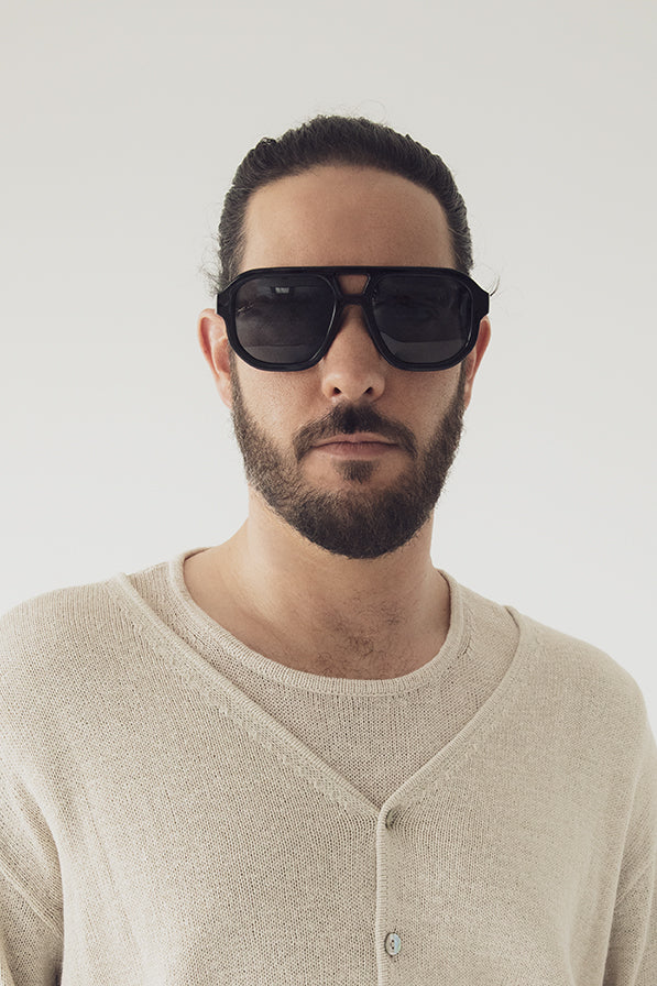 LIVY Aviator Style Recycled Sunglasses | Color: Black - variant::black