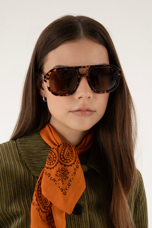 LIVY Aviator Style Recycled Sunglasses | Color: Tortoise - variant::Tortoise