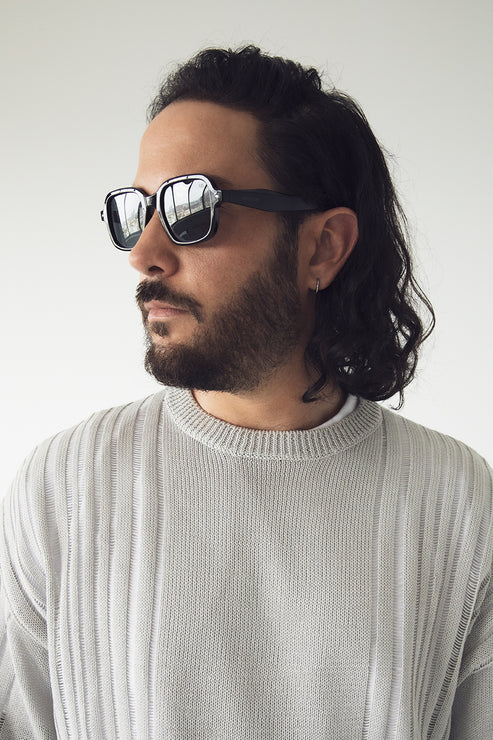 MEJIA Recycled Square Sunglasses | Color: Black - variant::black