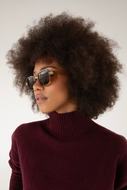 MEJIA Recycled Square Sunglasses | Color: Black - variant::black