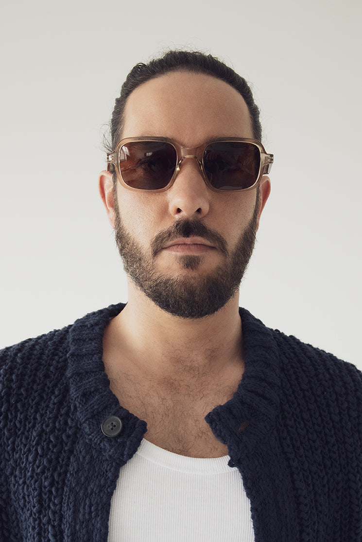 MEJIA Recycled Square Sunglasses | Color: Clear - variant::clear