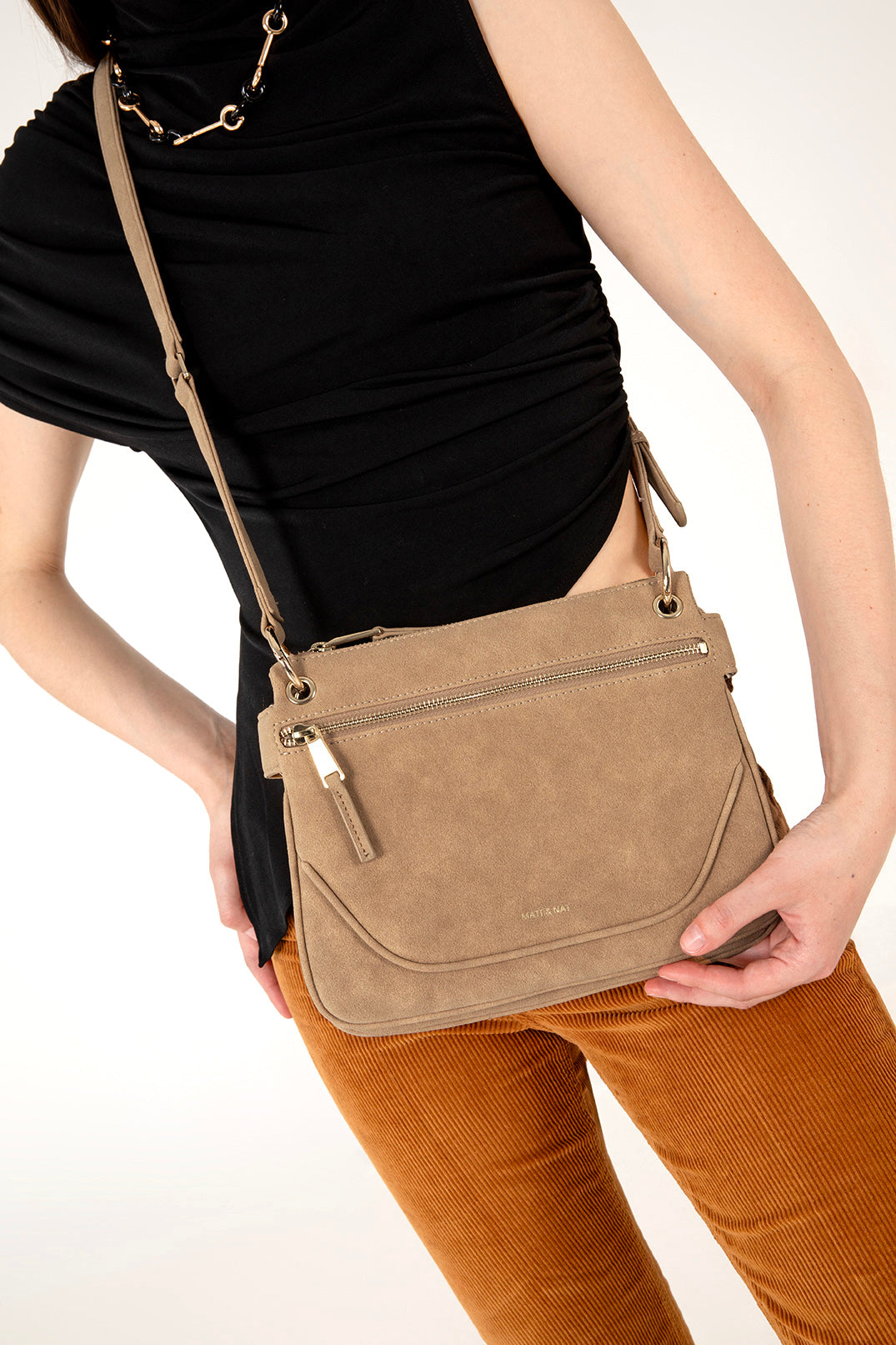 BRITT Vegan Crossbody Bag – Solstice | Color: Latte - variant::latte