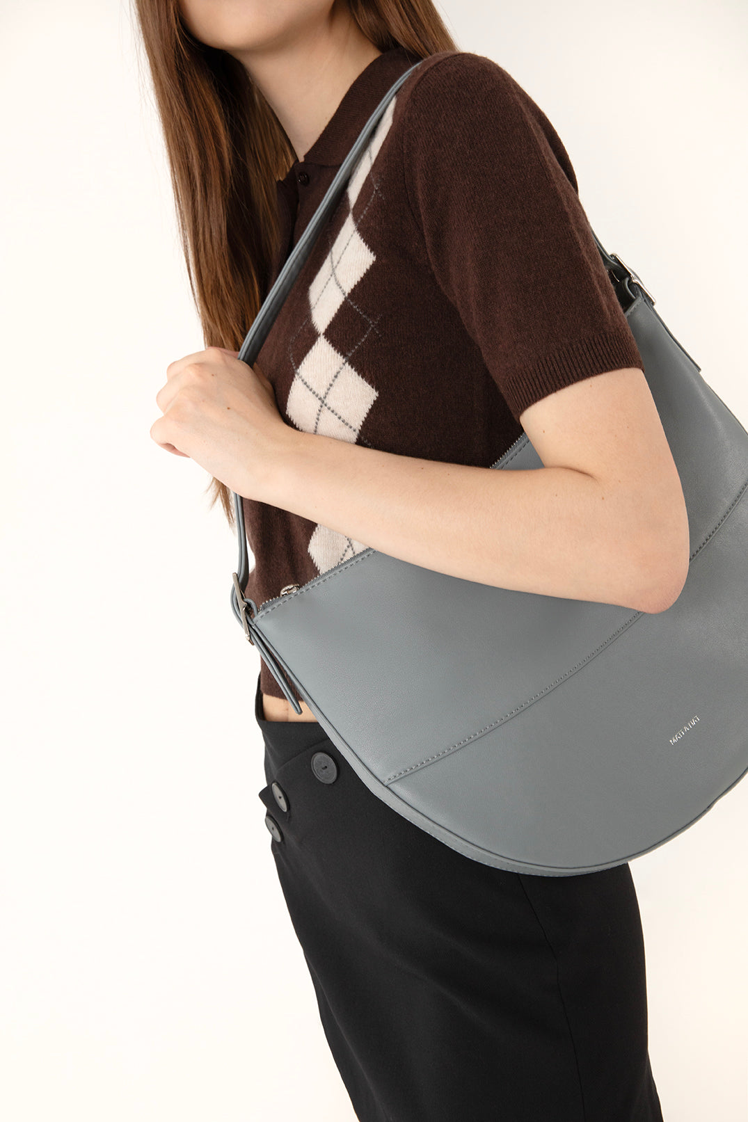 ESTHER Vegan Hobo Bag - Forum | Color: Navy - variant::navy