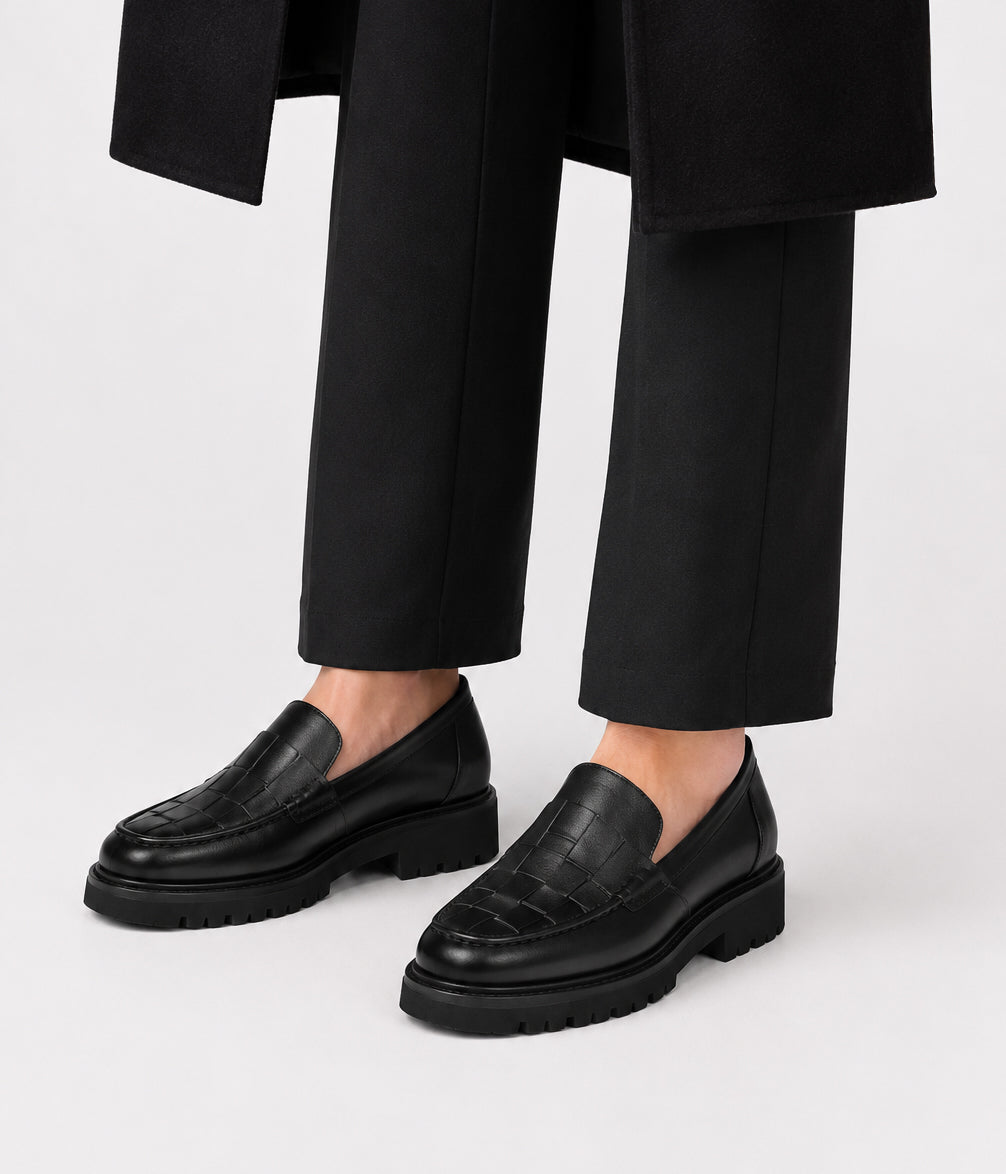 CELESTE Women's Vegan Loafers | Color: Black - variant::black