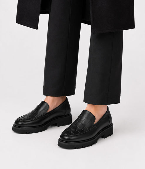 CELESTE Women's Vegan Loafers | Color: Black - variant::black