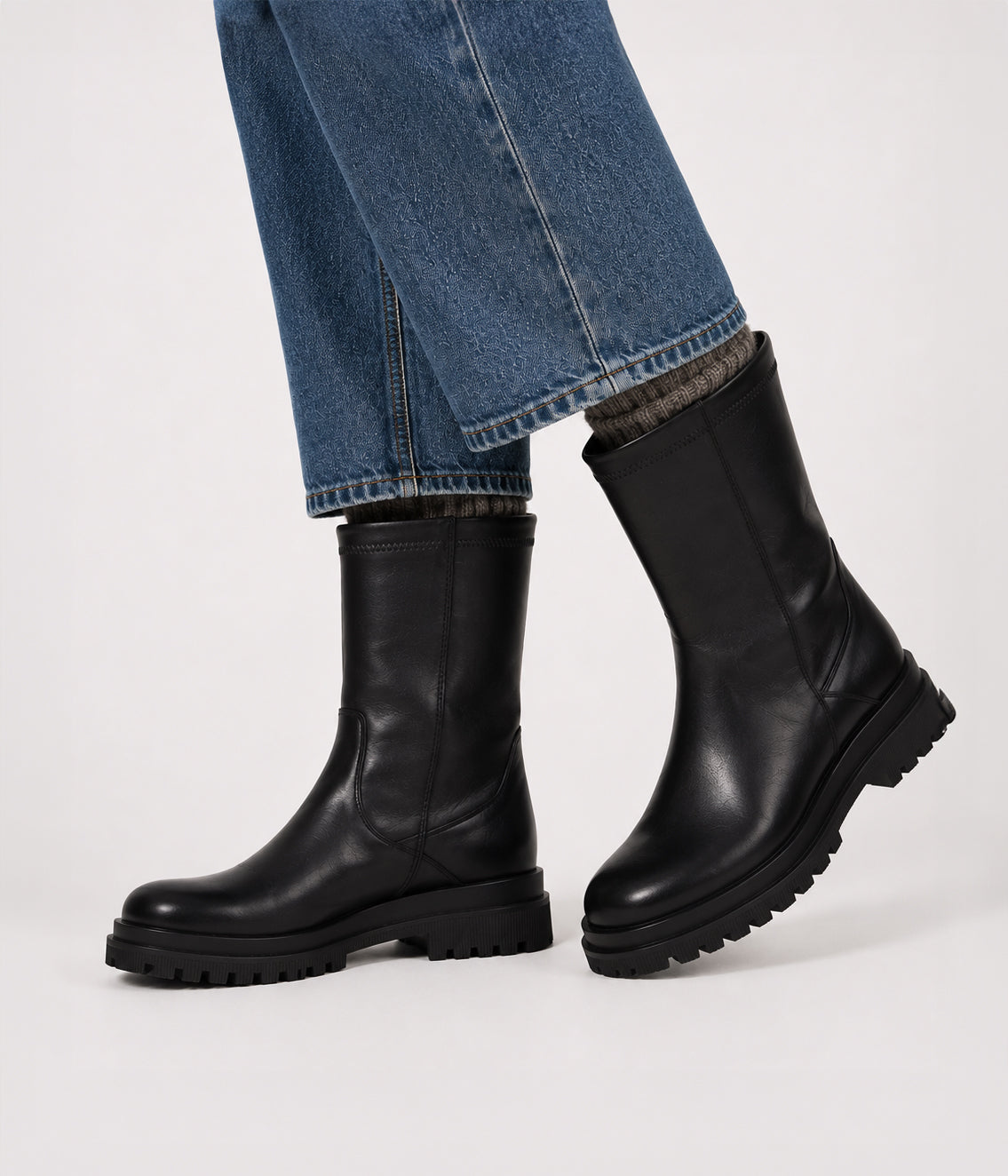 ENIYA Women's Vegan Mid-Calf Boot | Color: Black - variant::black