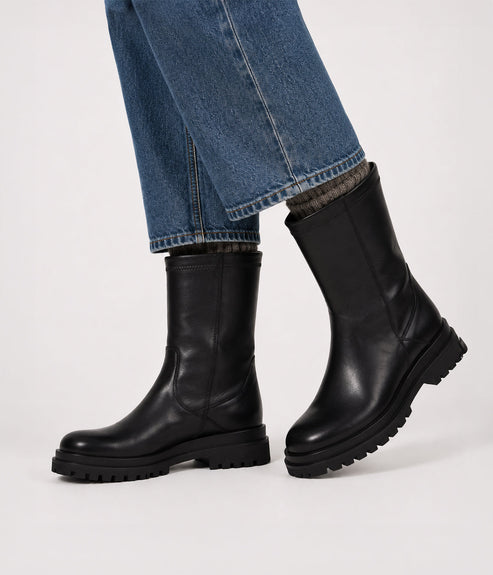 ENIYA Women's Vegan Mid-Calf Boot | Color: Black - variant::black