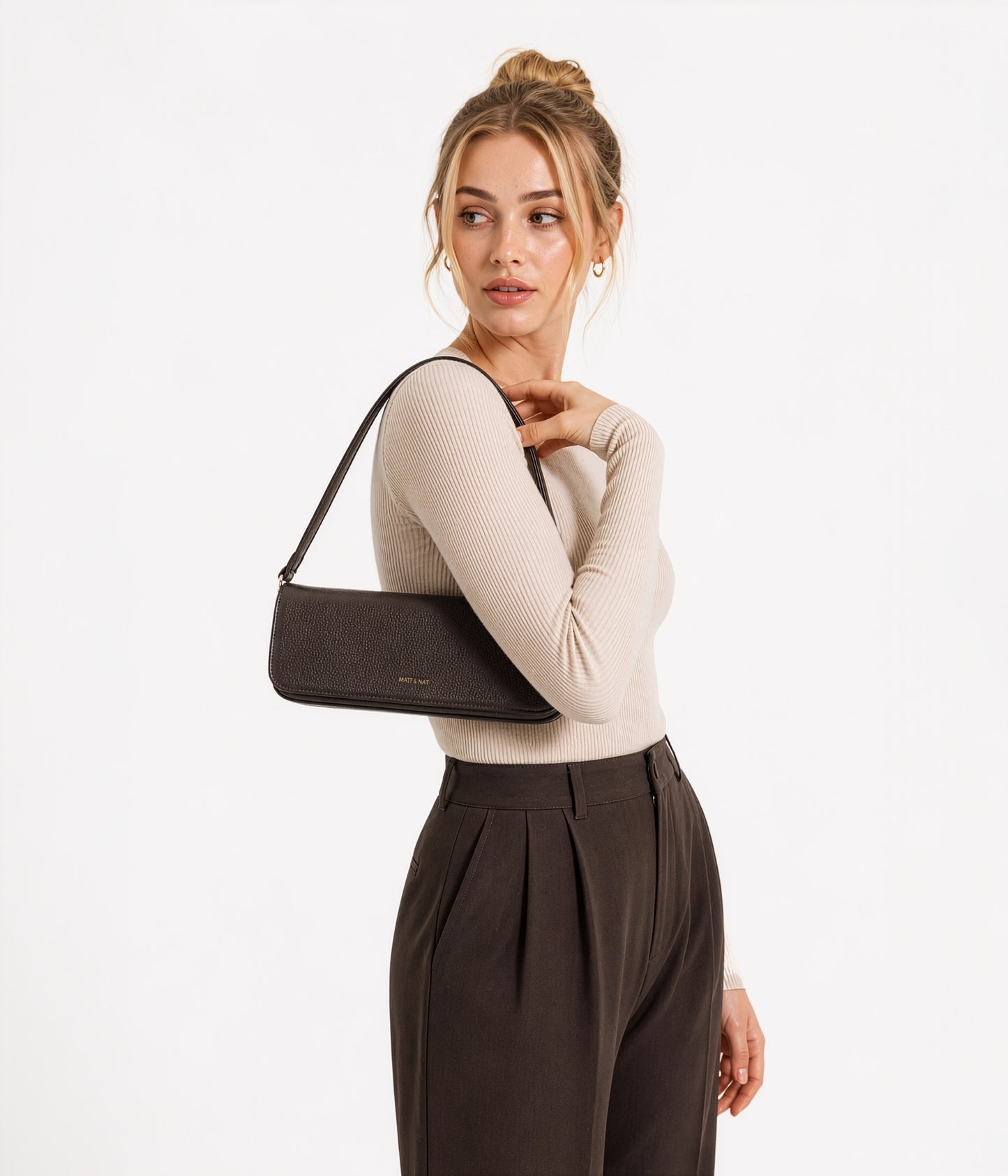 ENA Vegan Shoulder Bag - Grain | Color: Rosemary - variant::rosemary