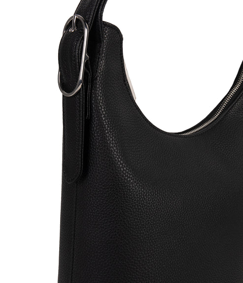 JESA Vegan Hobo Bag - Grain | Color: Black - variant::black