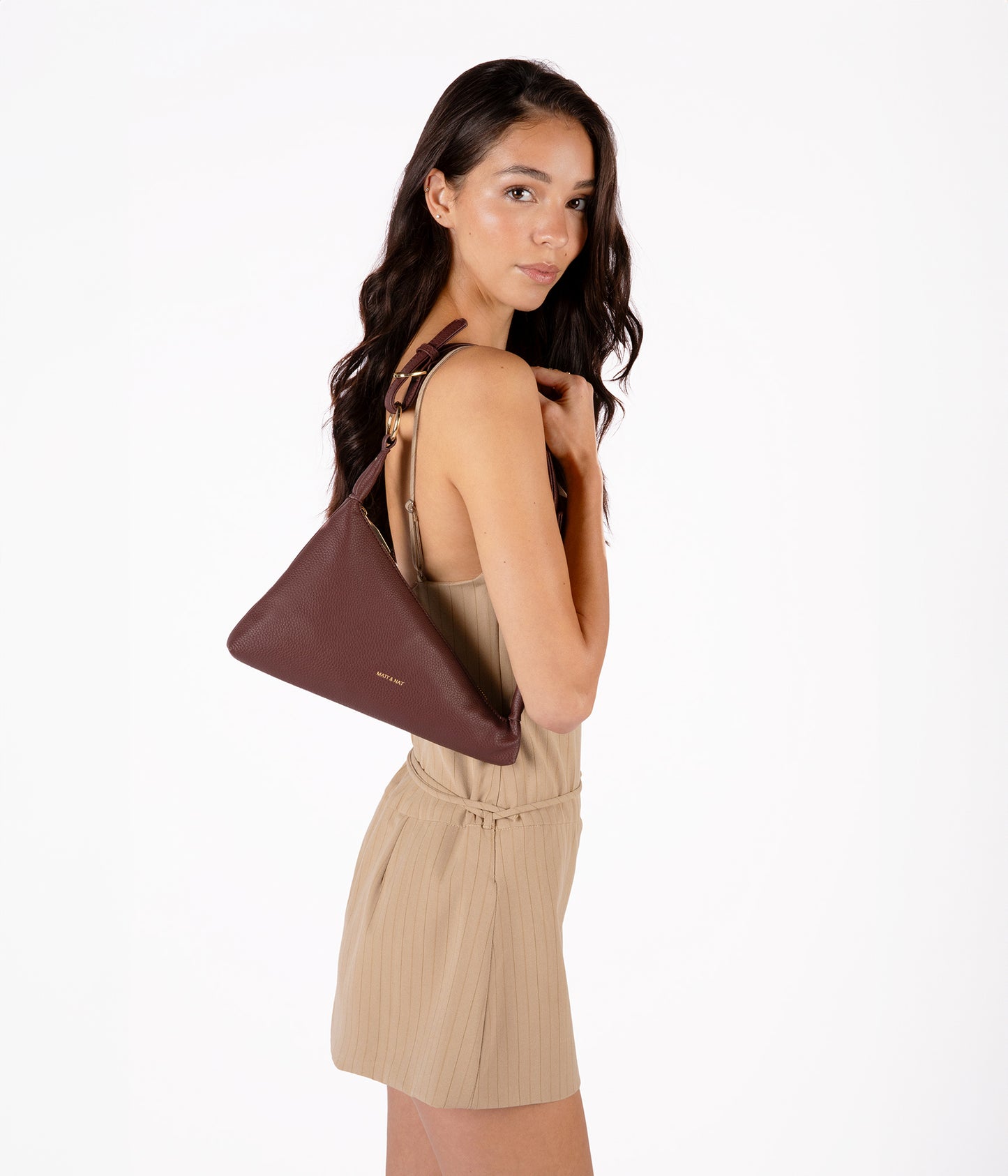 MATINA Vegan shoulder bag - Grain | Color: Fudge - variant::fudge