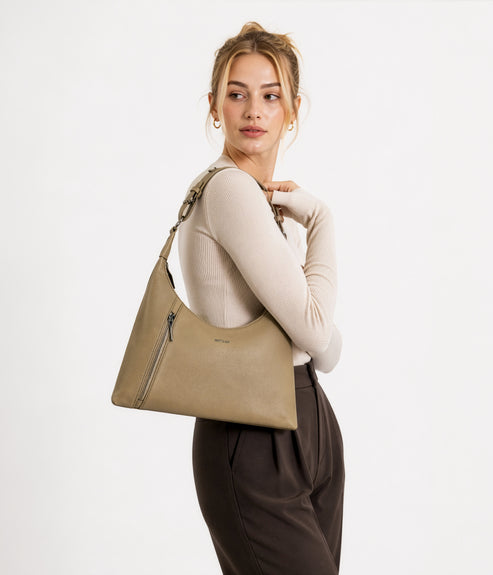 MORGAN Vegan Hobo Bag - Grain | Color: Fudge - variant::fudge