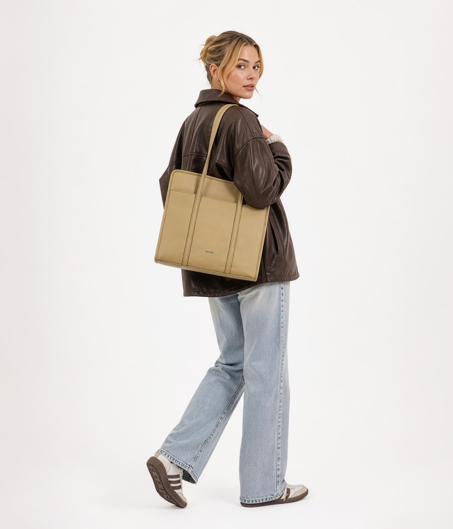 LUSIK Vegan Tote Bag – Grain | Color: Fudge - variant::fudge