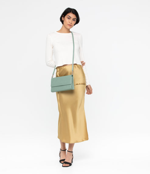 DREWLG Large Vegan Crossbody Bag - Vintage | Color: Green - variant::jade