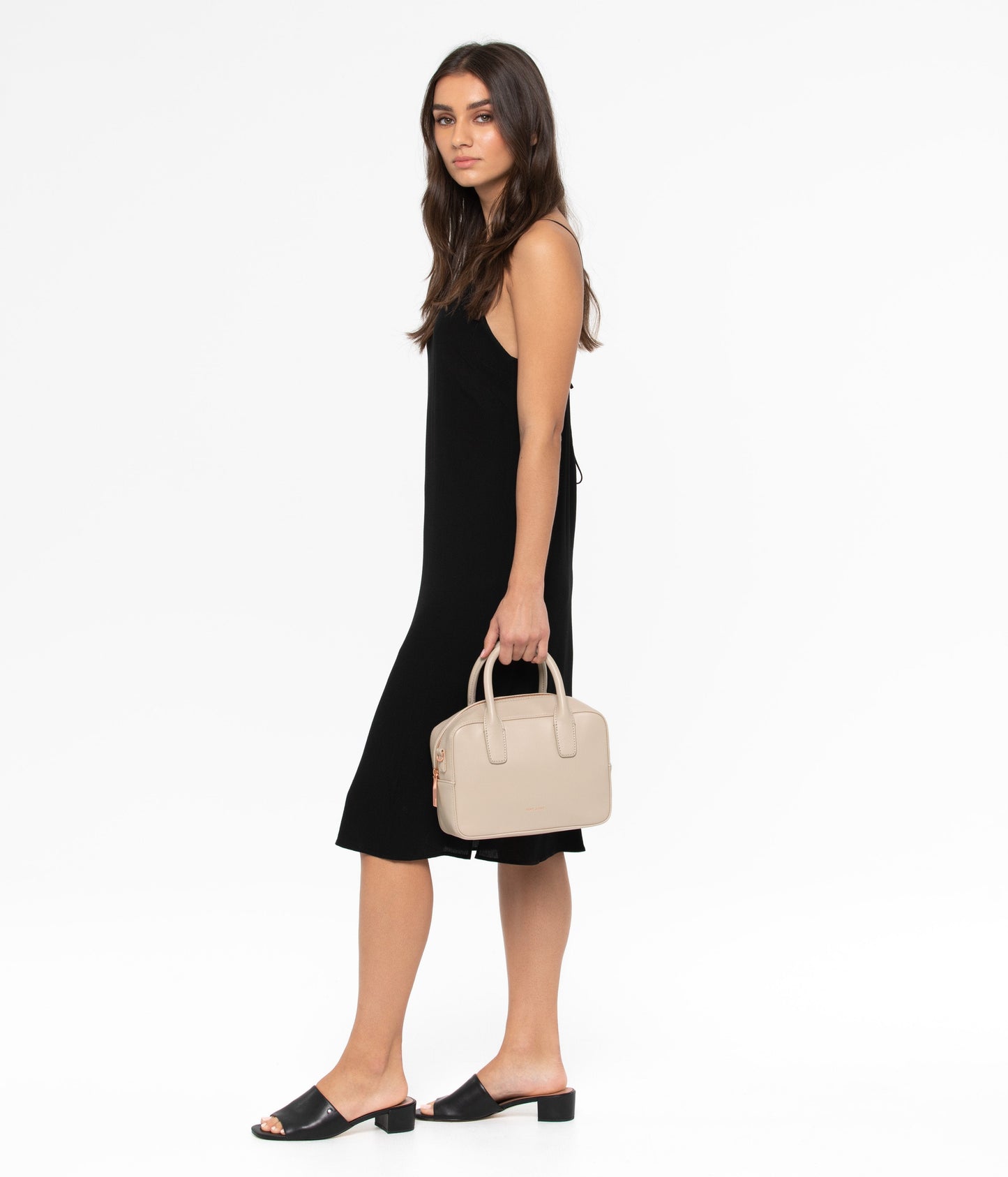 ARLIE Small Vegan Satchel - Loom | Color: Beige - variant::veil