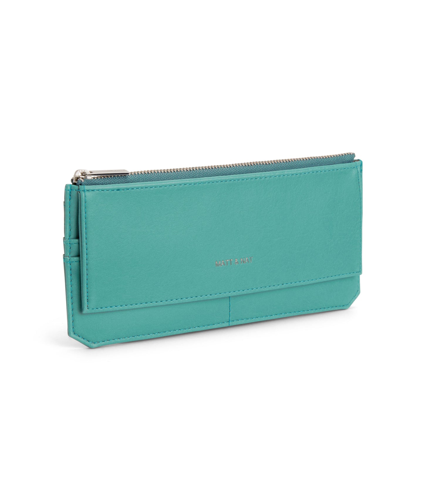 PERLA Vegan Flat Wallet - Vintage | Color: Blue - variant::oasis
