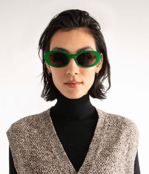 MIELA-2 Recycled Oval Sunglasses | Color: Black, Grey - variant::black