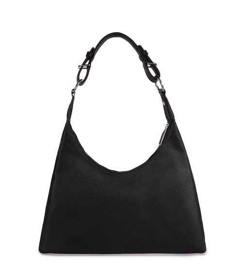 MORGAN Vegan Hobo Bag - Grain | Color: Black - variant::black