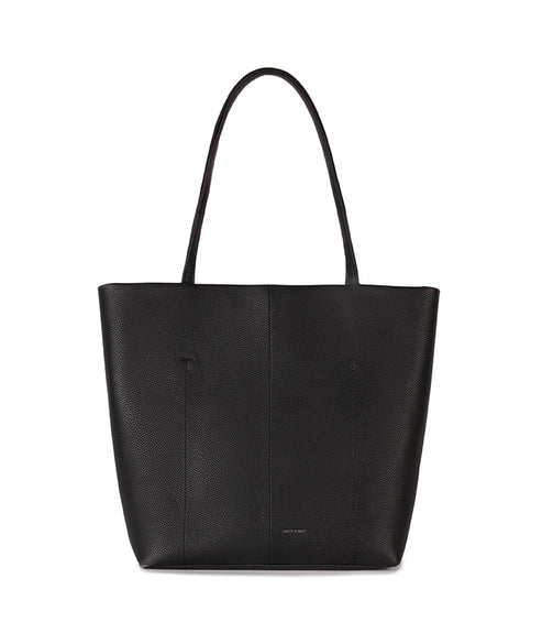 NATALIA Vegan Tote Bag – Grain | Color: Black - variant::black