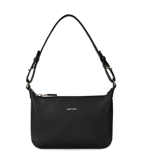 Jina Vegan Shoulder Bag – Grain | Color: Black - variant::black