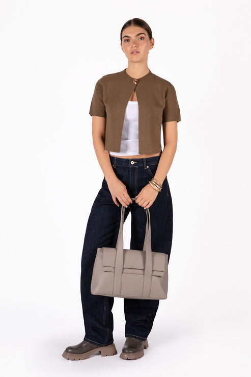 MOLLY Vegan Tote Bag – Grain | Color: Black - variant::black