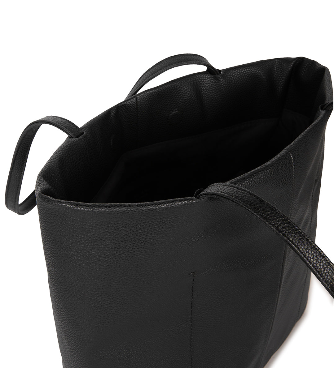 NATALIA Vegan Tote Bag – Grain | Color: Black - variant::black