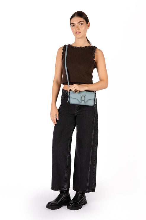 ISABELLE SM Vegan Crossbody Bag – Grain | Color: Aquamarine - variant::aquamarine