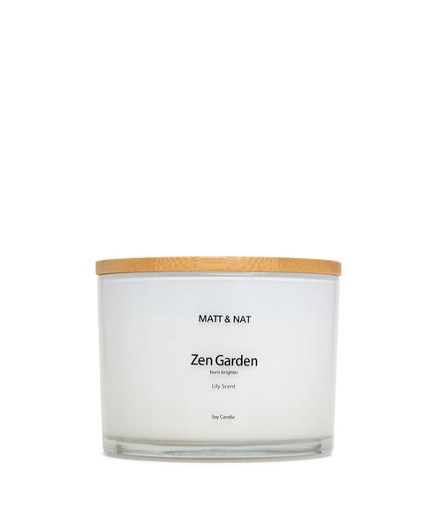 Zen Garden Large Round Candle | Color: White - variant::white