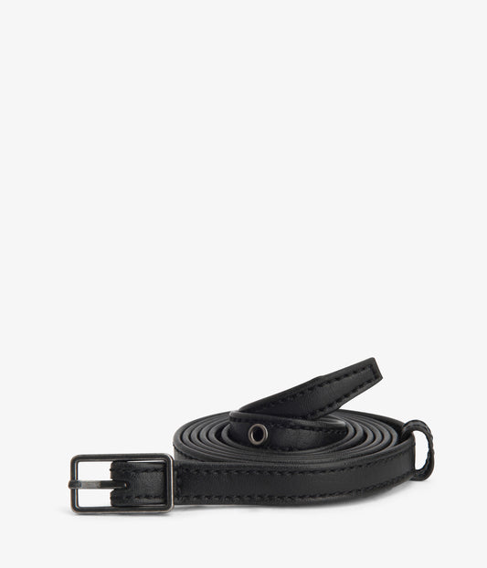 MARION Women's Vegan Skinny Belt | Color: Black - variant::black