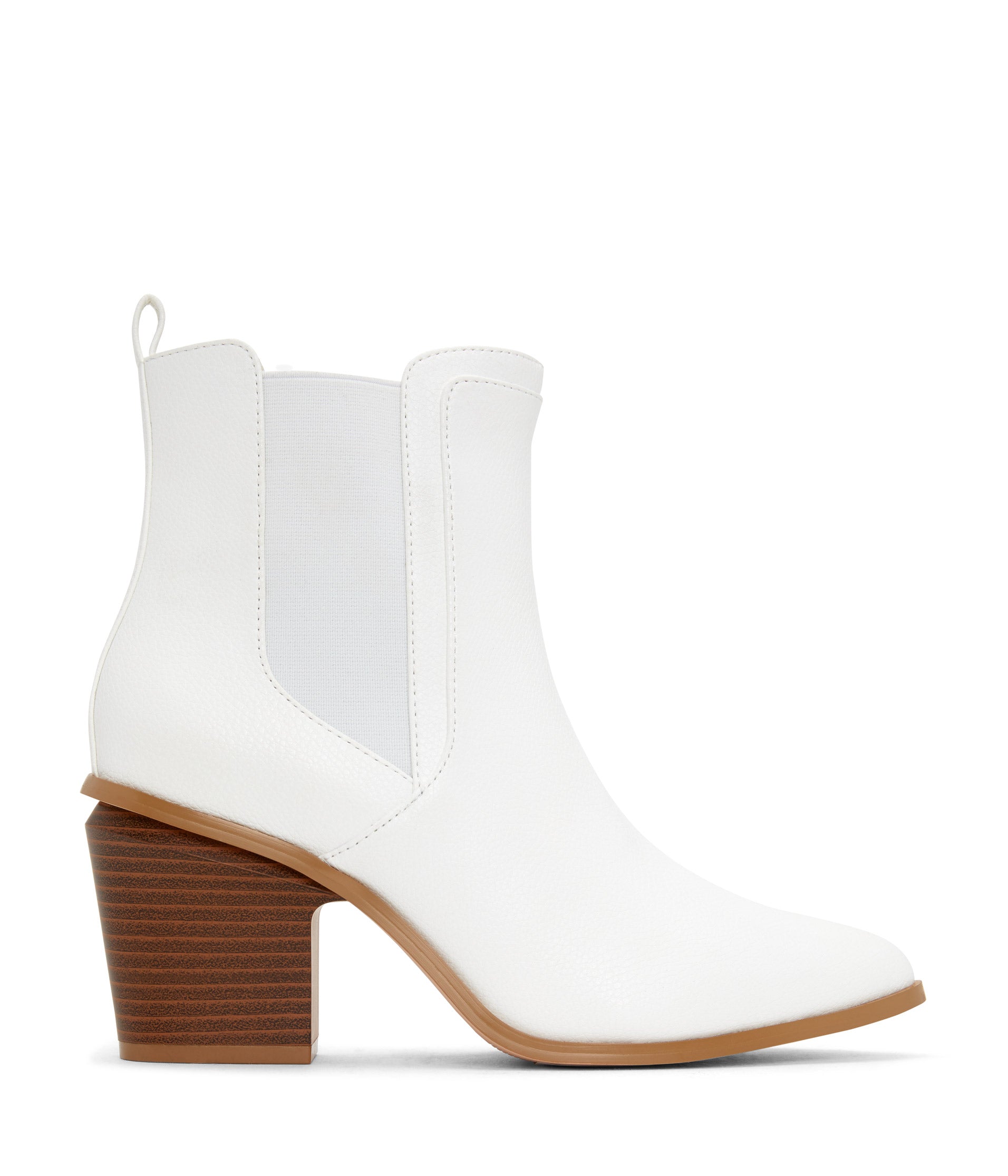 KALISTA Women's Vegan Mid Heel Boots | Color: White - variant::white