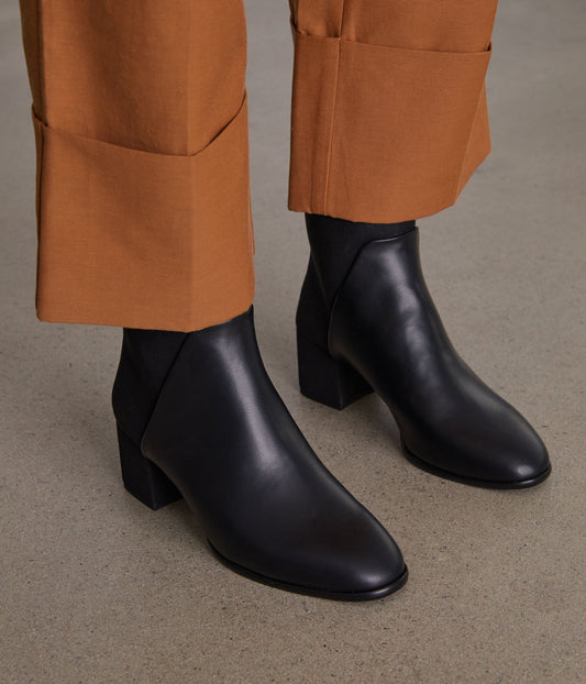 DEA Women's Vegan Mid Heel Boots | Color: Black - variant::black