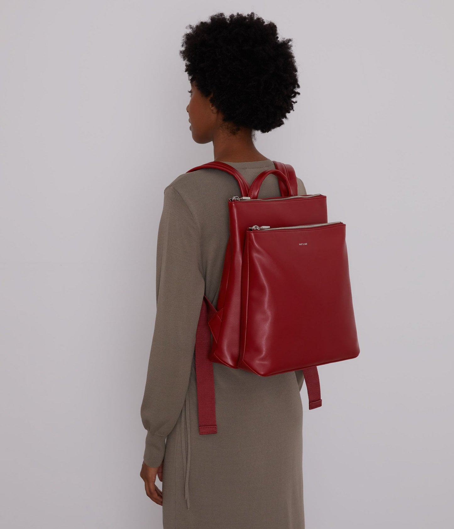 NARA Vegan Backpack - Loom | Color: Red - variant::plum